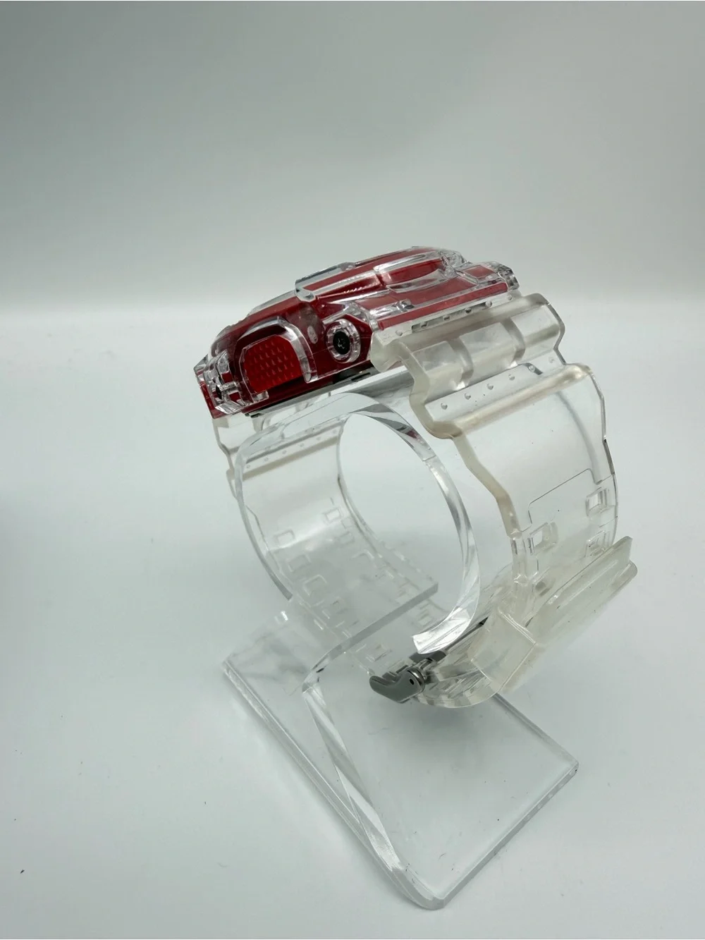 Custom Casio G-Shock GA-100 Clear Red Analog Digital Watch